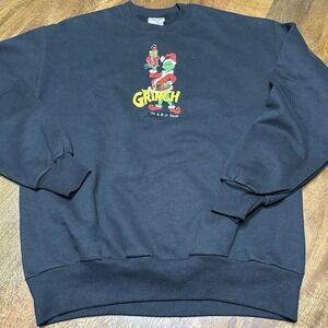 Vintage How The Grinch Stole Christmas Crewneck Sweatshirt Large Embroidered